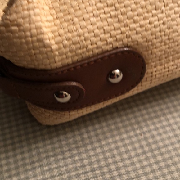 VINTAGE BAG STAW LOOK BROWN FAUX LEATHER TRIM TSC SNAP CLOSURE - #OS012 - Picture 11 of 14